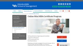 Online Mini MBA Certificate - School of Management - University at ...