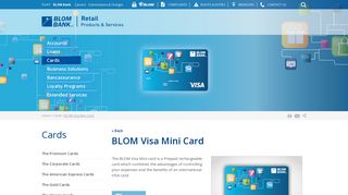 BLOM Visa Mini Card | BLOM Bank Retail