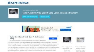 Mini Platinum Visa Credit Card Login | Make a Payment - Card Reviews