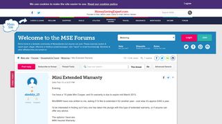 Mini Extended Warranty - MoneySavingExpert.com Forums