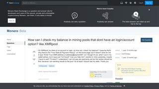 How can I check my balance in mining pools that dont have an login ...