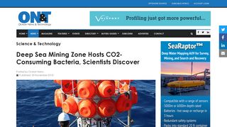 Deep Sea Mining Zone Hosts CO2-Consuming Bacteria, Scientists ...