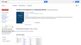 Children of Immigrants in a Globalized World: A Generational Experience