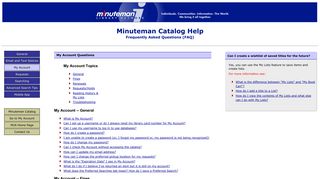 My Account - Minuteman Catalog FAQ