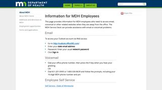 Information for MDH Employees - Minnesota Department of Health