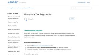 Minnesota Tax Registration – Knowledge Center