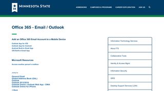 Minnesota State - Office 365 - Email / Outlook