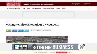 Minnesota Vikings will raise season ticket prices by 7 percent at U.S. ...