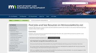 Post Jobs and see Resumes on MinnesotaWorks.net - Minnesota.gov