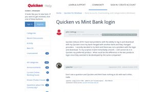 Quicken vs Mint Bank login | Quicken Customer Community - Get ...