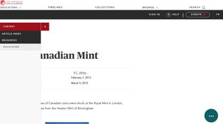 Royal Canadian Mint | The Canadian Encyclopedia