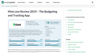 Mint.com Review 2019 | A Budgeting and Tracking App - Investor Junkie