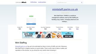 Mintstaff.parim.co.uk website. Mint Staffing.