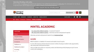 Mintel Academic – University of Reading