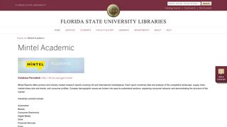 Mintel Academic | Florida State University Libraries