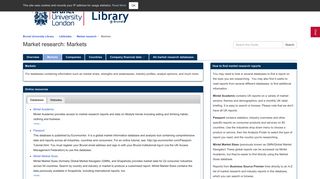 Markets - Market research - LibGuides at Brunel University Library
