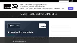 Report - Highlights from MIPIM 2017