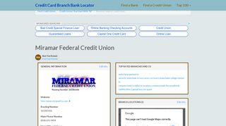 Miramar FCU - Locations, Hours and More...
