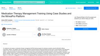 (PDF) Medication Therapy Management Training Using Case Studies ...