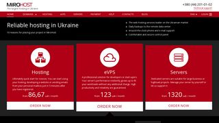 MiroHost - the biggest website hosting provider in Ukraine