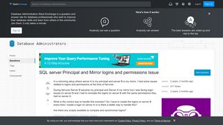SQL server Principal and Mirror logins and permissions Issue ...