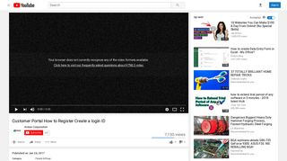 Customer Portal How to Register Create a login ID - YouTube