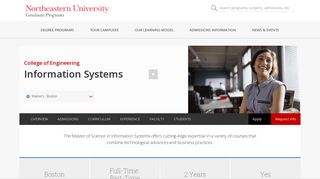 Masters in Information Systems (MIS) | Northeastern University