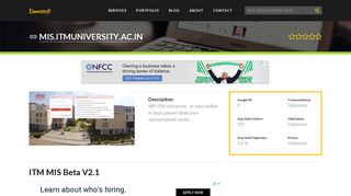 Welcome to Mis.itmuniversity.ac.in - ITM MIS Beta V2.1