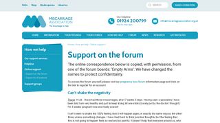 Support on the forum - The Miscarriage Association
