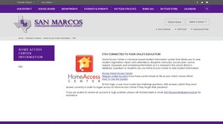 Home Access Center Information / HAC - San Marcos CISD