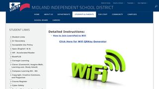Student Links / LearnPad--Join to Wifi