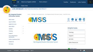 My Integrated Student Information System / New MiSiS Home - lausd