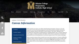 Canvas Information - Miscellaneous - Mission College Preparatory ...