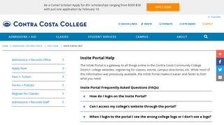 Insite Portal Help | Contra Costa College