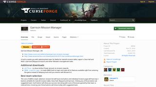 Overview - Garrison Mission Manager - Addons - Projects - WoW ...