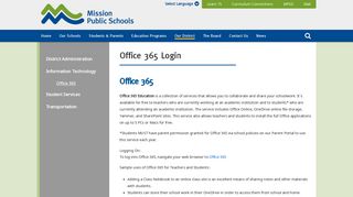 Office 365 Login - Mission Public Schools