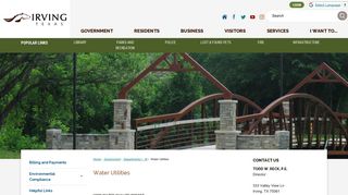 Water Utilities | Irving, TX - Official Website - City of Irving