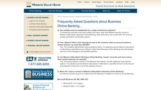 Mission Valley Bank Cash Management FAQs | Frequently Asked ...