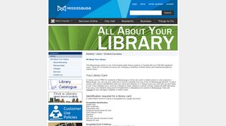 Mississauga.ca - Residents - All About Your Library