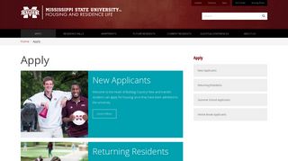 Apply - Mississippi State Housing and Residence Life