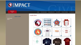 Loyalty Store - Mississippi Valley Regional Blood Center - Donor Portal