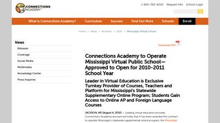 Connections Academy to Operate Mississippi Virtual Public School ...