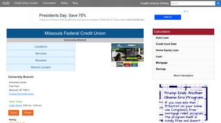 Missoula Federal Credit Union - Credit Unions Online