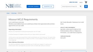 MO MCLE - Missouri CLE Requirements | NBI