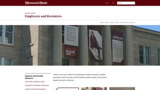 Employers and Recruiters - Career Center - Missouri State University
