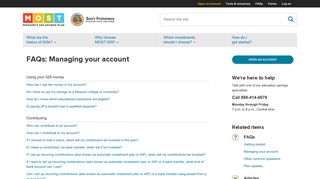 FAQs: Managing your account | MOST 529