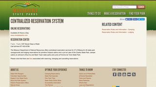 Centralized Reservation System | Missouri State Parks