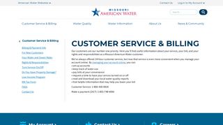 Missouri > Customer Service & Billing - American Water