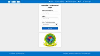Admission Test Applicant Login | MIST