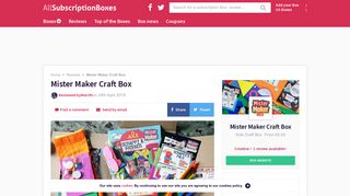 Mister Maker Craft Box | All Subscription Boxes UK